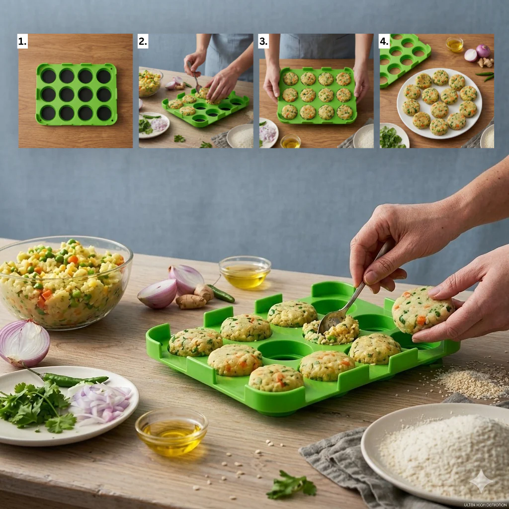 12 Slot Cutlet & Tikki Maker – Easy Burger Patty Press for Perfect Shapes; f - Image 3