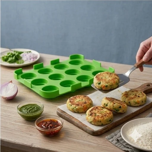 12 Slot Cutlet & Tikki Maker – Easy Burger Patty Press for Perfect Shapes; f - Image 9