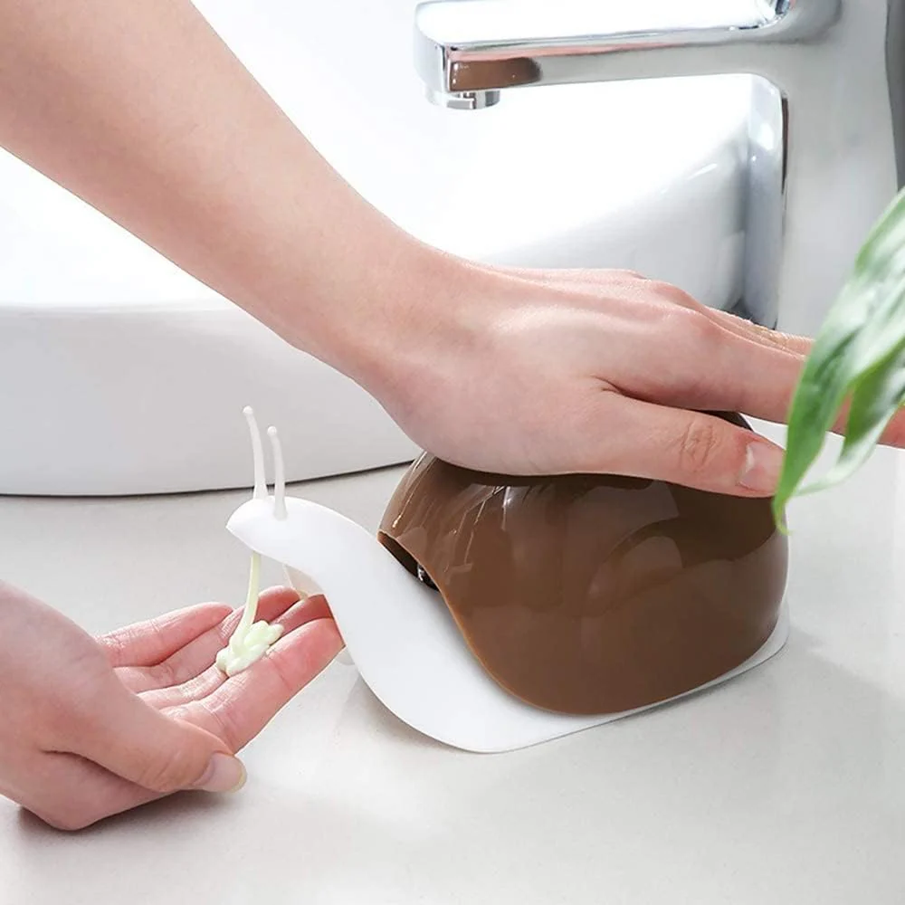 Cute Snail Liquid Soap Dispenser – Refillable Bathroom & Kitchen Hand Wash Pump; g - Image 2