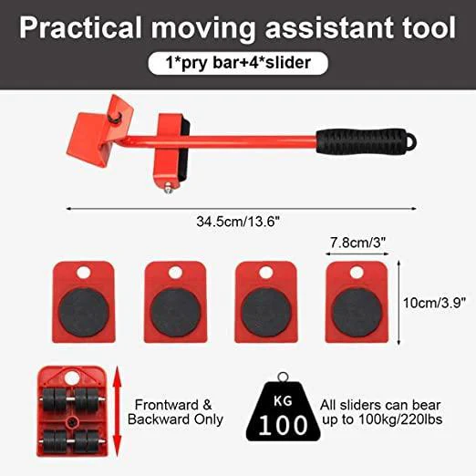 Heavy Duty Furniture Shifting Lifting Moving Tool with Wheel Pads - Image 4