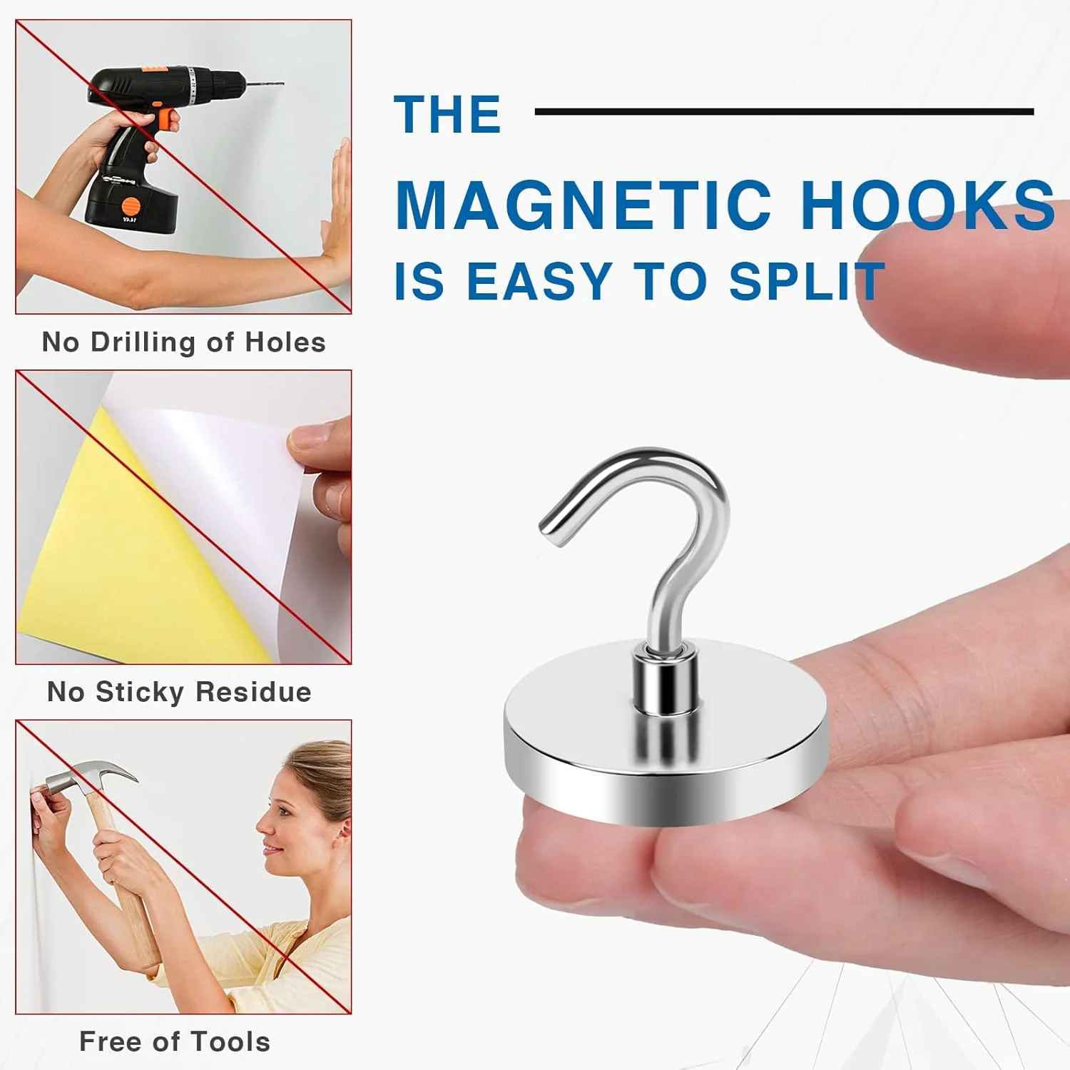 Steel Magnetic Hook – Rust-Resistant, Hanging for Fridge, Garage & Kitchen (Pack of 4)-.g - Image 6